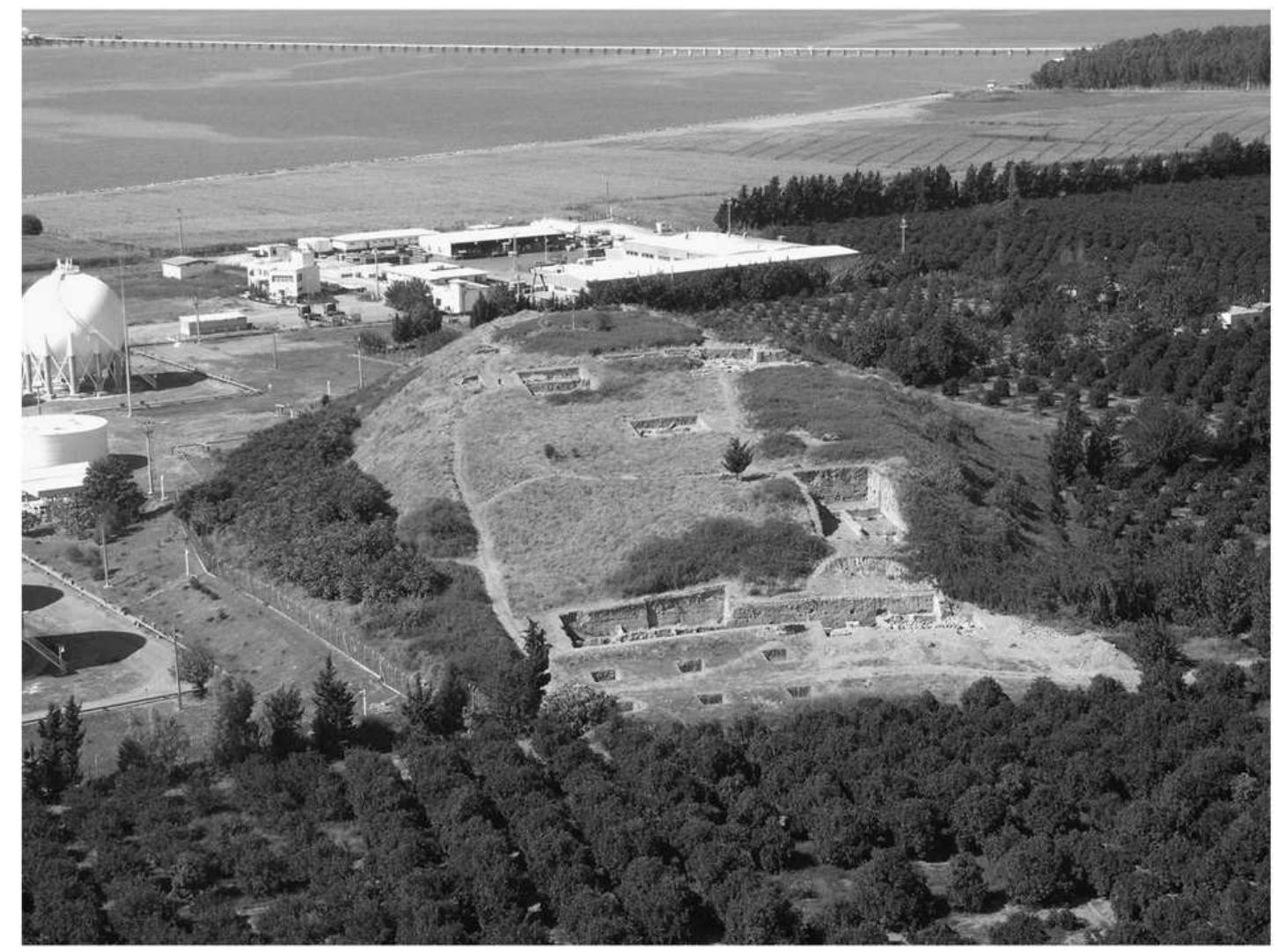 Fig. 3. Oblique Air Photograph of Kinet H6éyiik and surrounding alluvial plain with the Bay of Iskenderun 525 m to the West (Dr. M.-H. Gates, 2001), 