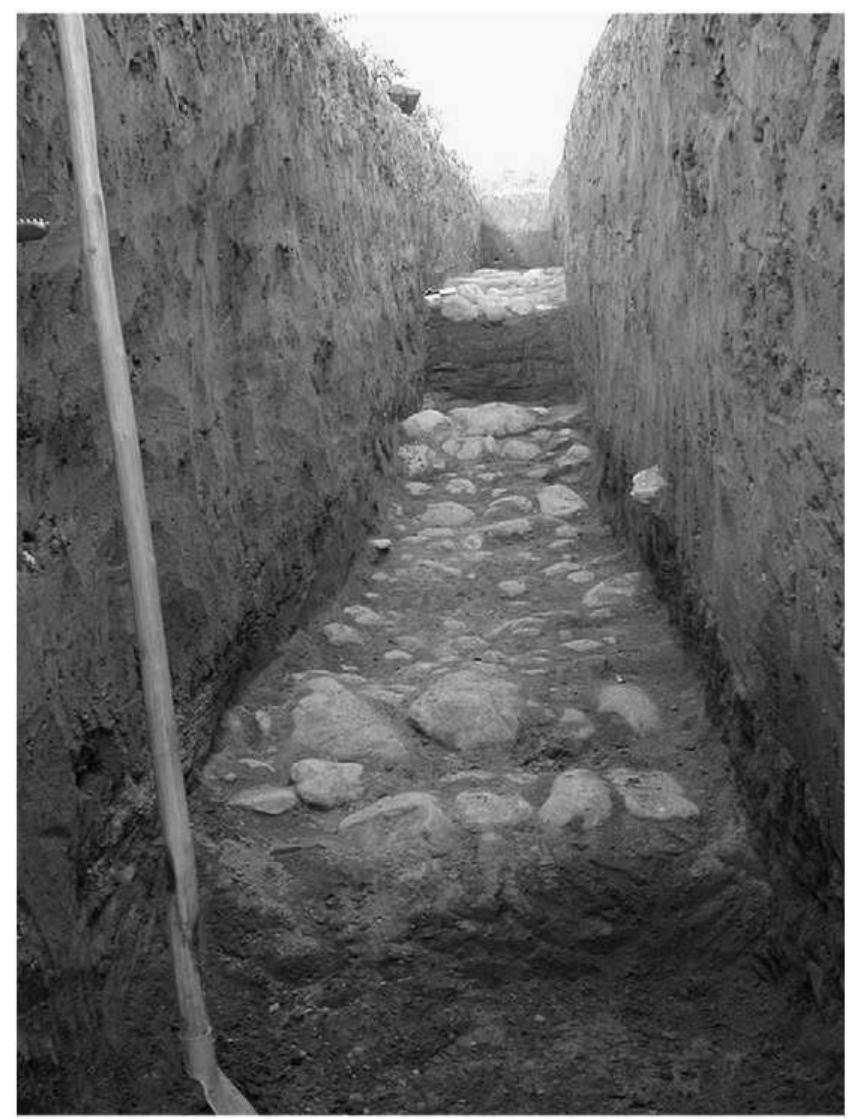 Fig. 8. Photograph of the Roman Roads in Excavation Unit T2. 