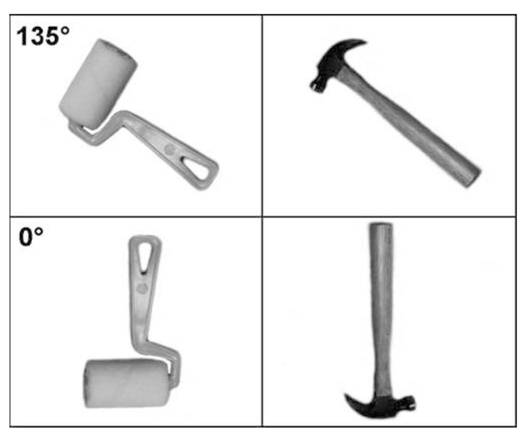 Examples of the objects and their orientations used in