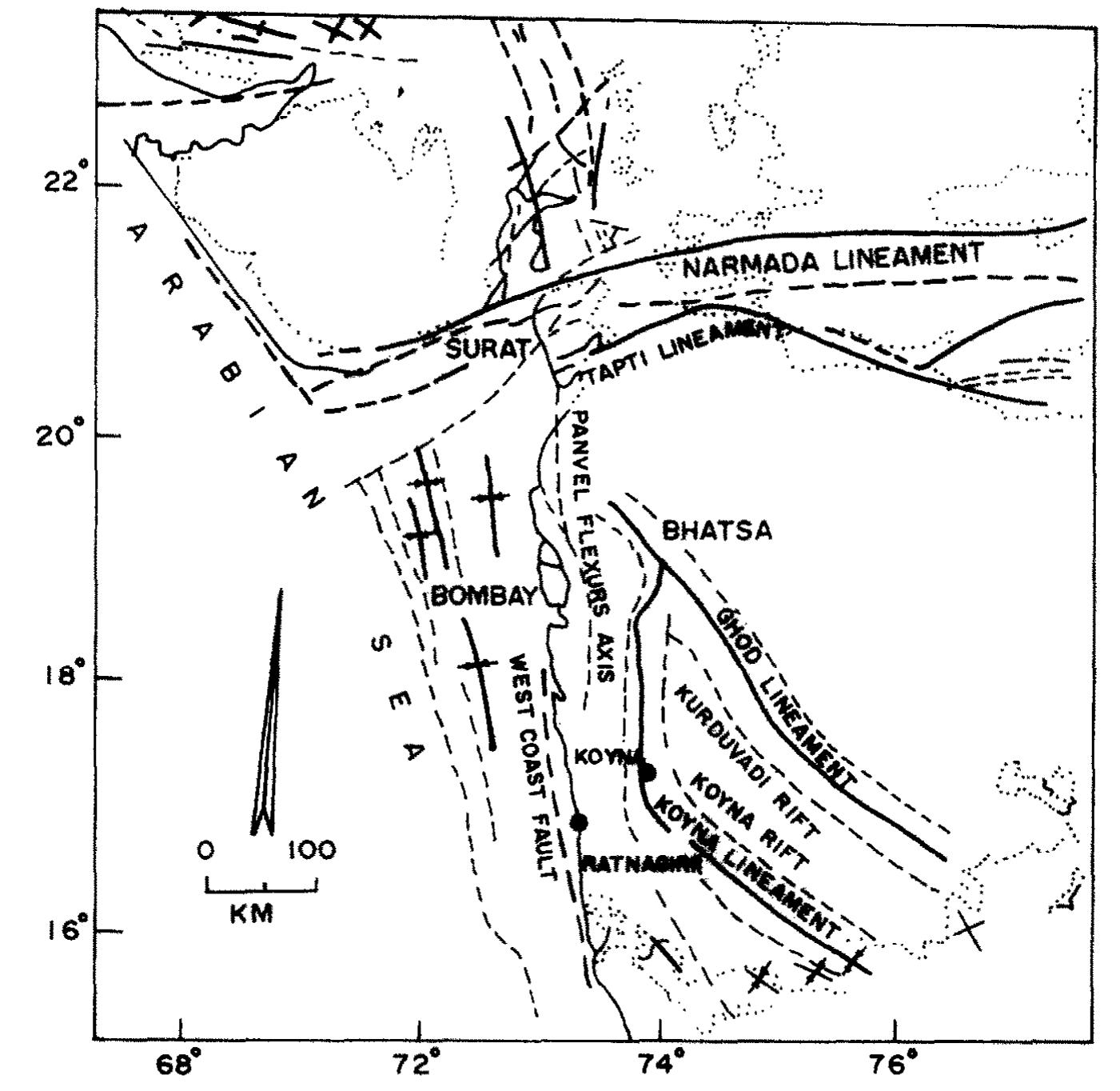 , 1. geological and tectonic map of the bhatsa reservoir