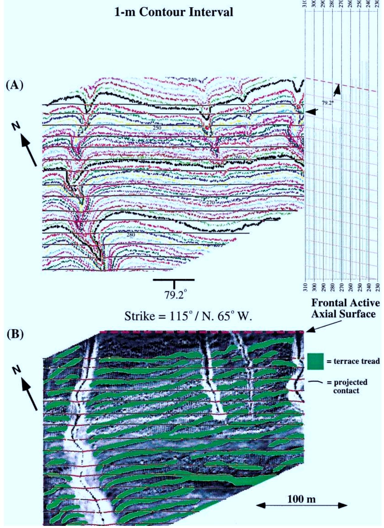 Contour map of eastern wheeler ridge anticline key area (a)