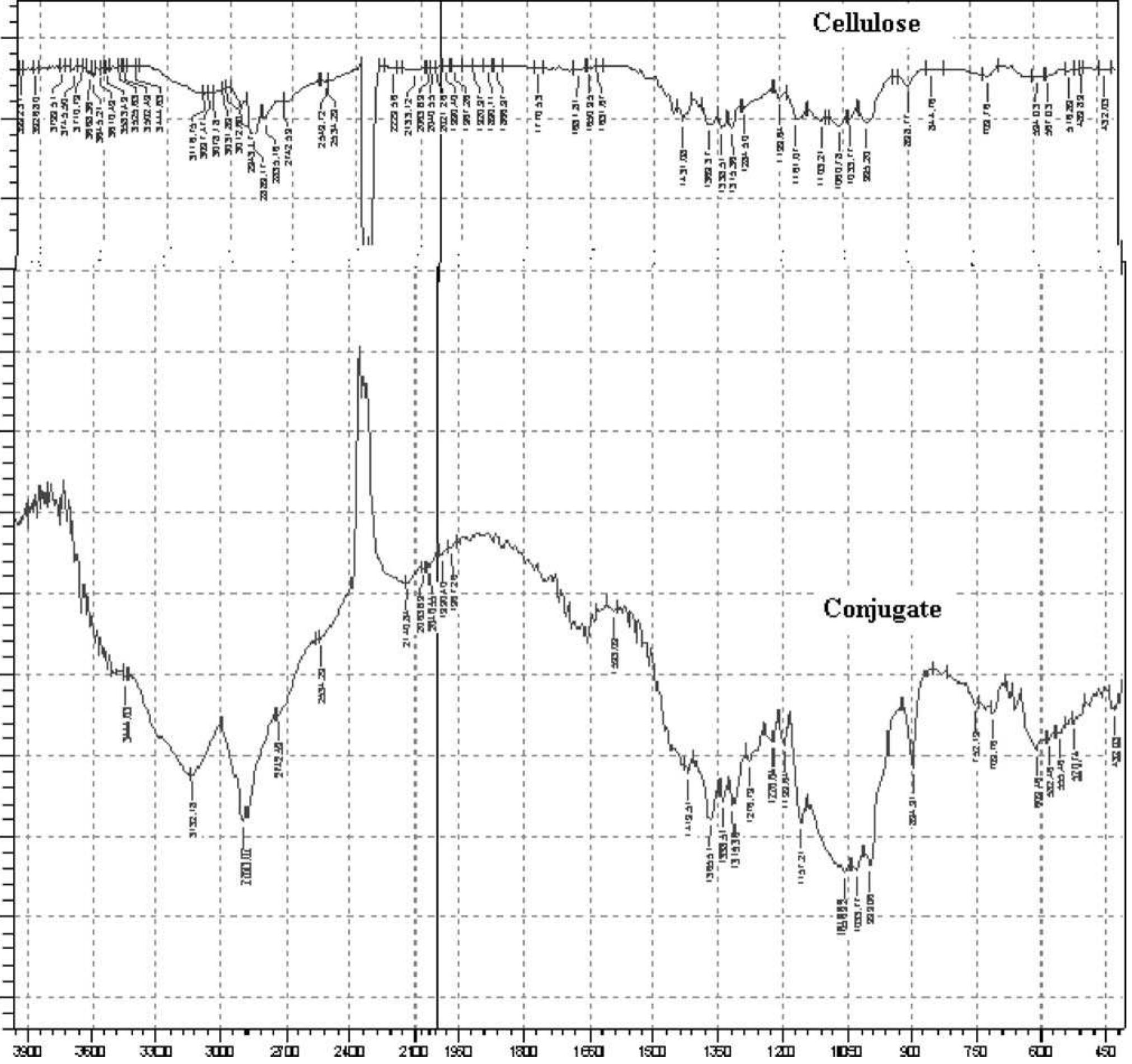 Ftir spectra of mcc and mcc-peg conjugate