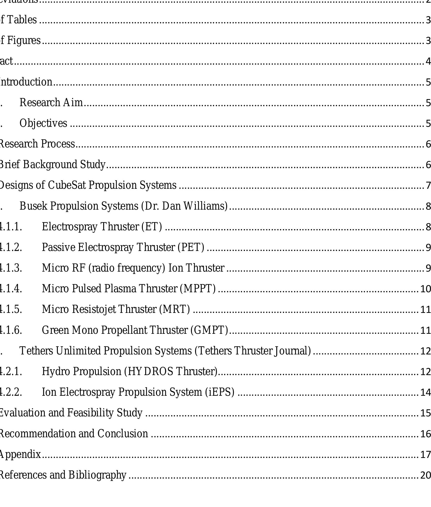 Table 1 - from Propulsion System for CubeSats