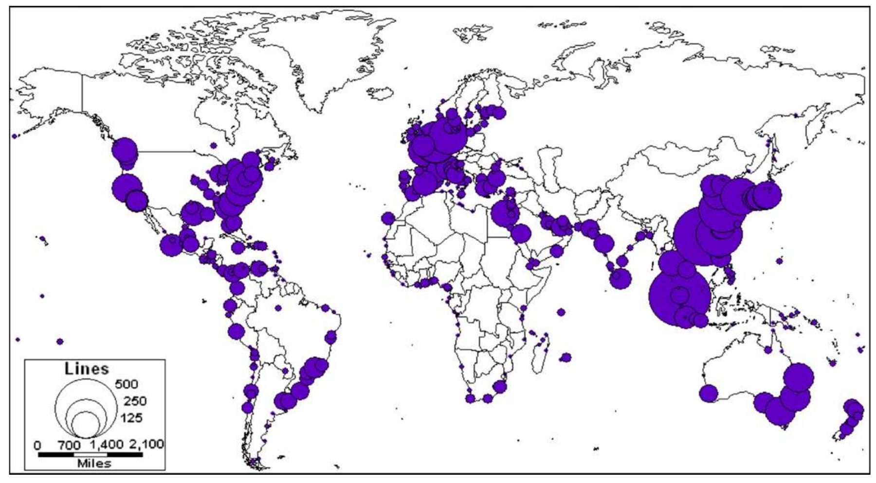 (PDF) Spatial pattern of the global shipping network and its hub-and ...