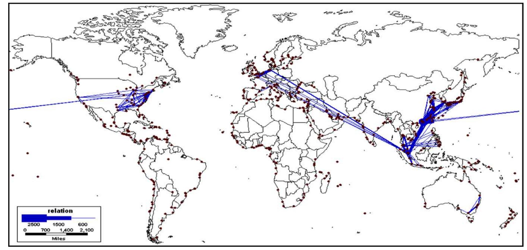 (PDF) Spatial pattern of the global shipping network and its hub-and ...