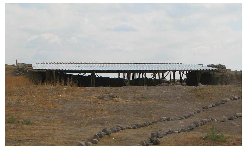 Figure 10: View of the shelter built over Operation B.  Figure 9: View of the shelter built over Operation A. 