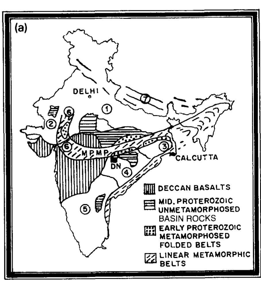 Indian Rocks Chart Map (a) generalised geological map of india showing major