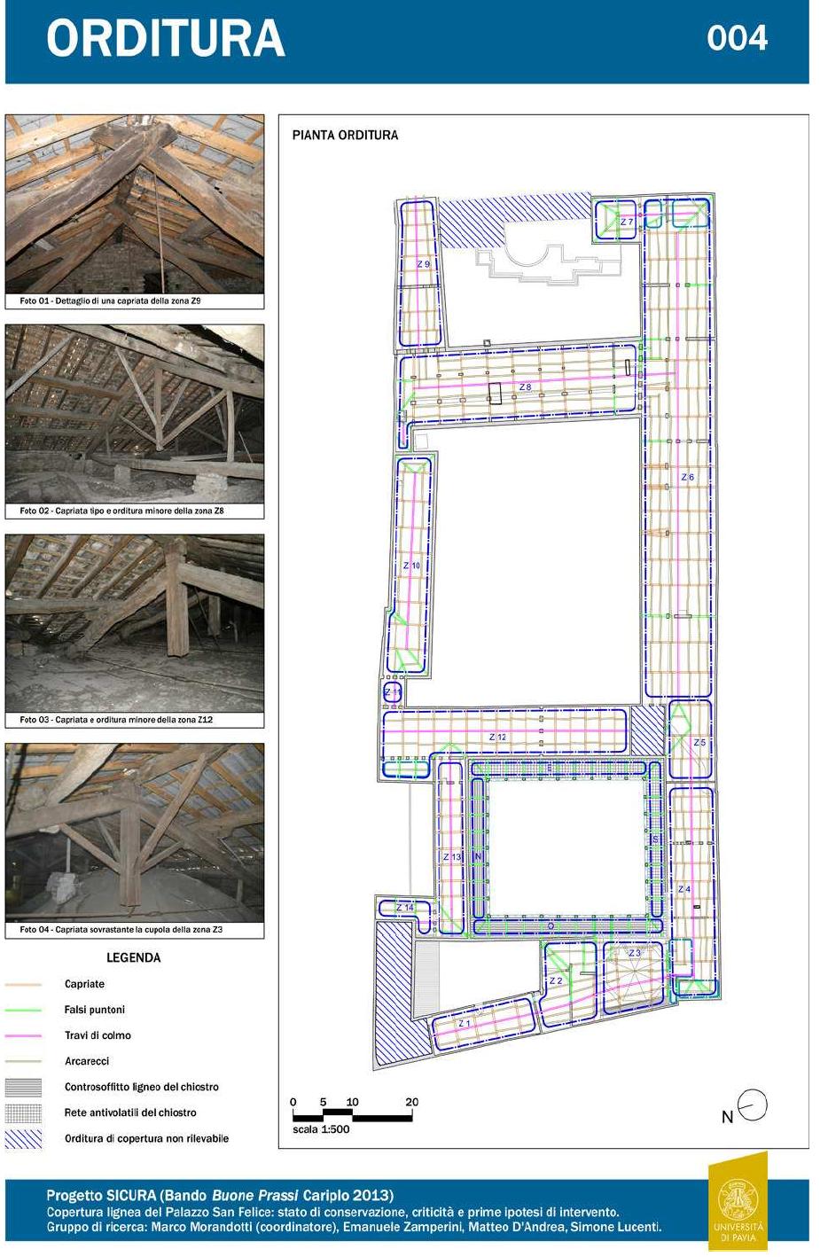 Figure 9: Planimetric scheme of the timber framing of the  roof. 