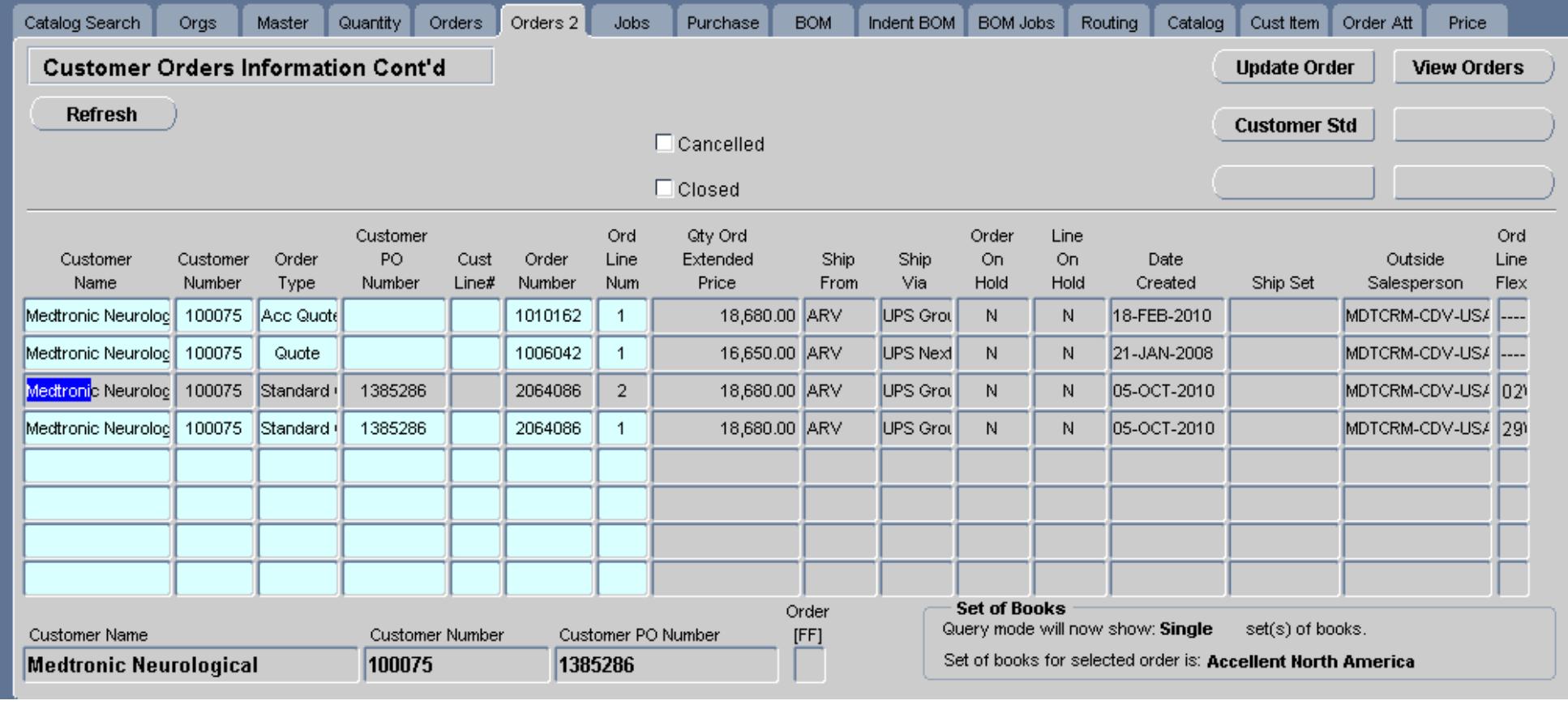 Table 56 - Accellent Supply Chain Planning Accellent Oracle