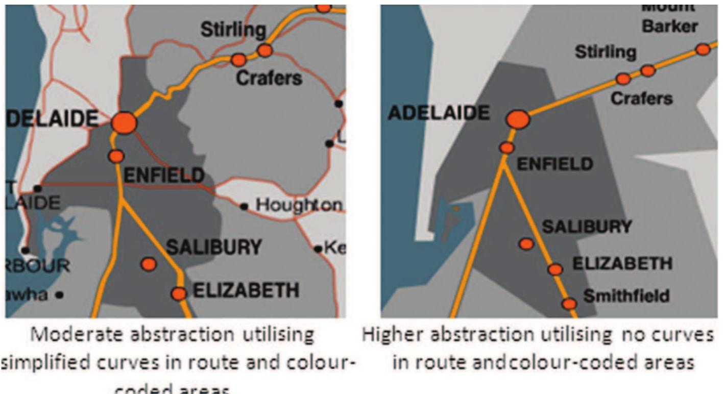 Zoom-into a sample detail of the rural map (with more (left)