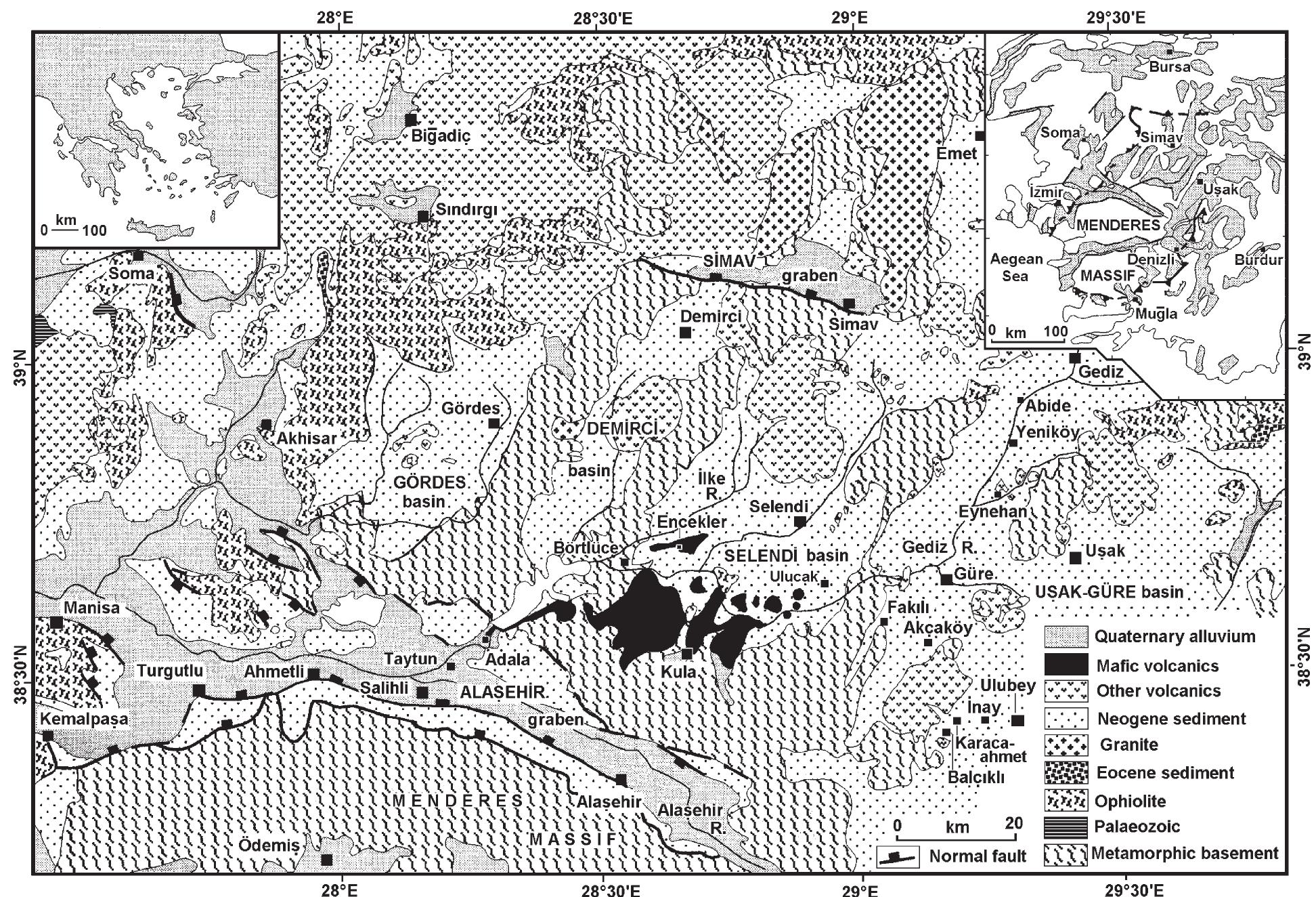 Kula Rivers State Map of the upper reaches of the gediz river in the vicinity