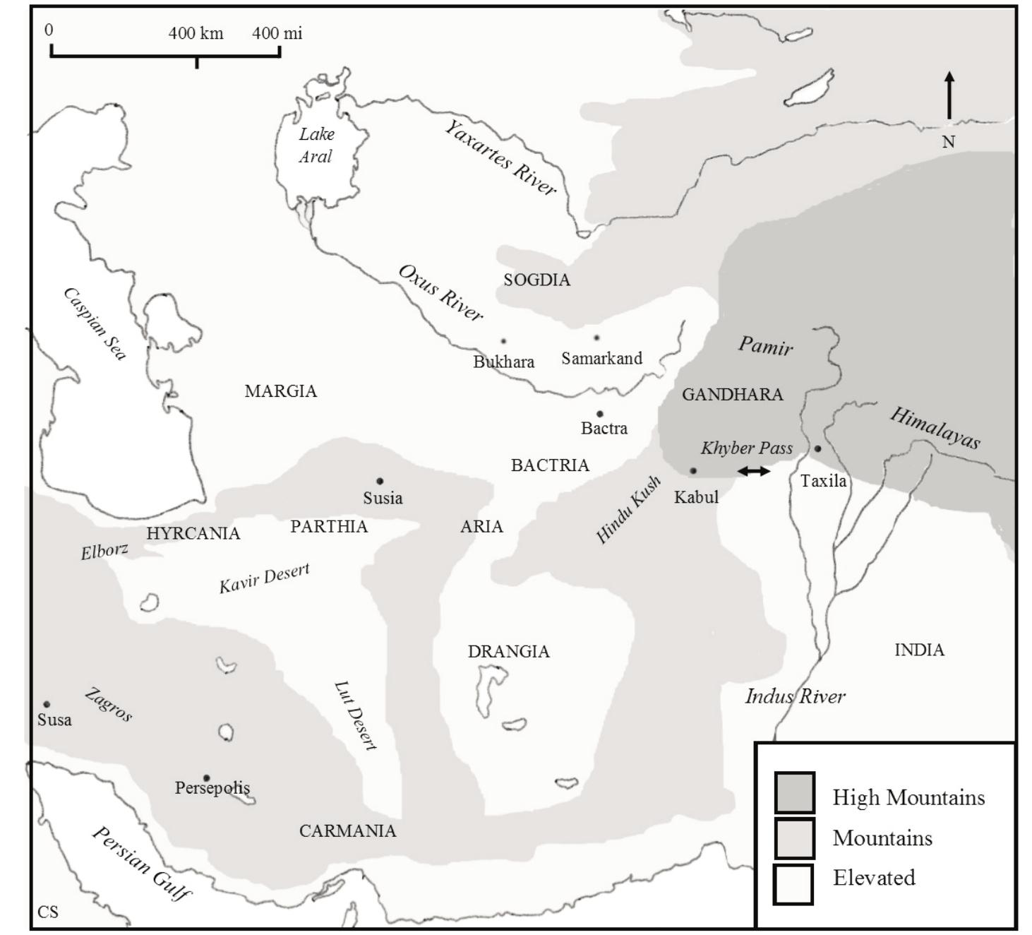 Fig. 2. Route from China to the south. Drawing: Clio Stronk.
