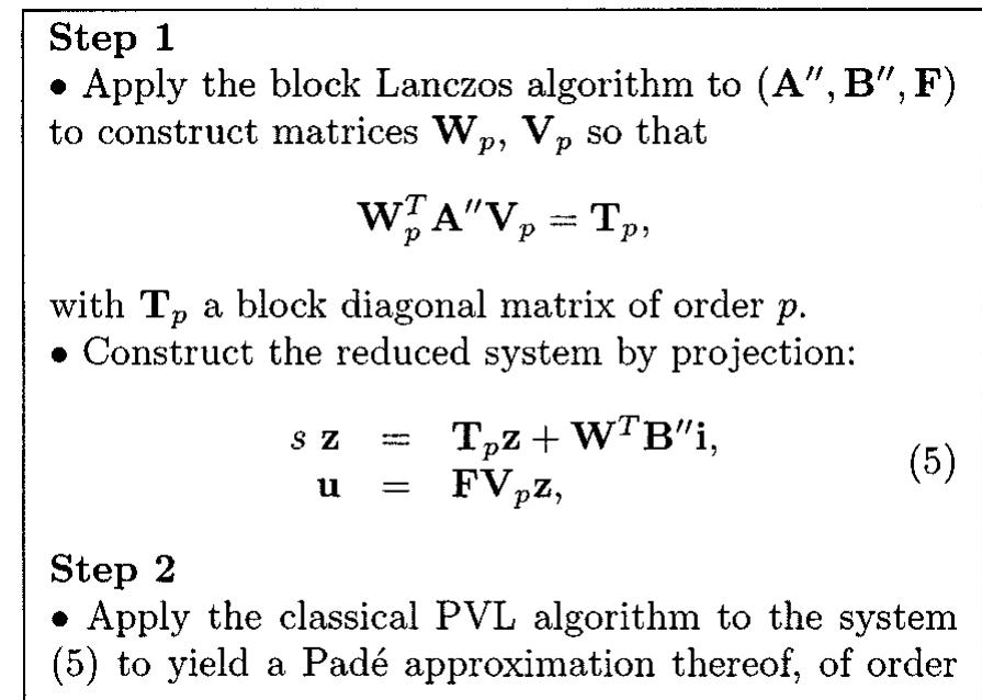(PDF) Two-step Lanczos algorithm for model order reduction