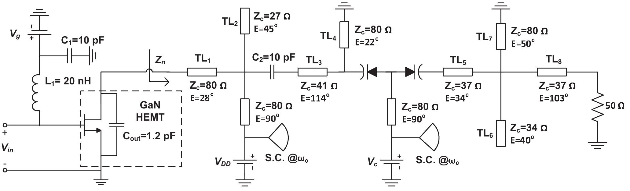 Schematic of the cmos rf pulse width modulator.