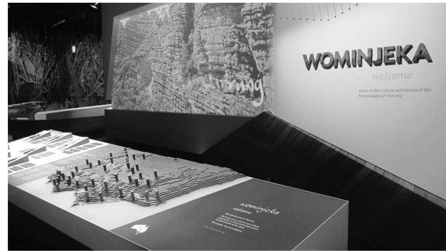 present, and between Indigenous and non-Indigenous Australians. We don’t need a narrative about the impact of colonization or the relationship between people, identity, language, and country — we feel it, even without reading the various testi- monies (located to the left of the interactive) of present-day Indigenous Australians, young and old, attesting to the importance of language to their identity and sense of belonging to Country.  ee ny ny oe, , , fC i , i i. i. 