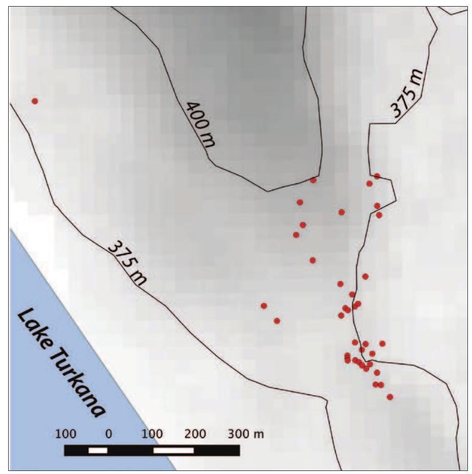 Figure 8. Map of GeJk29 cairns. 