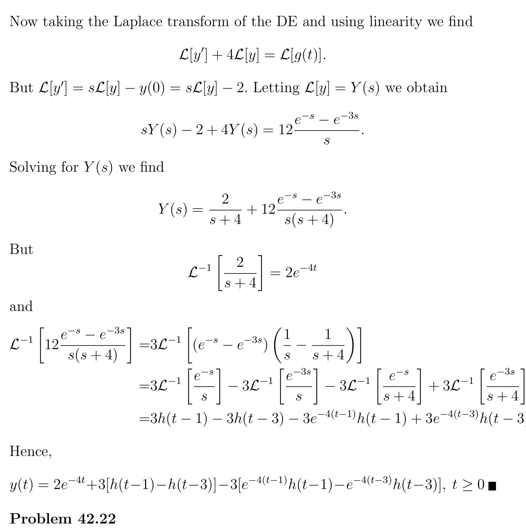Use laplace transform technique to solve the initial value