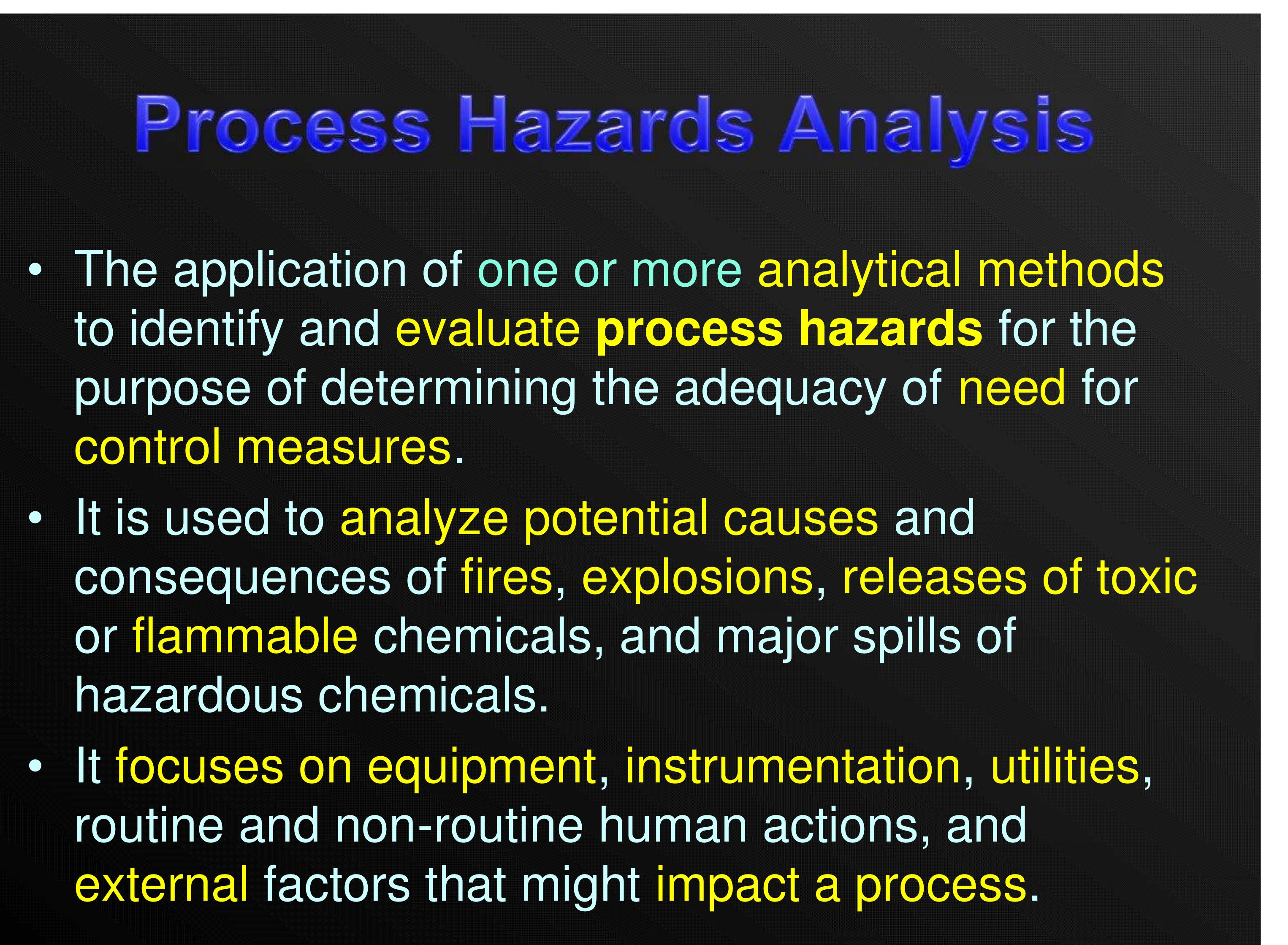 Figure 12 - Introduction to Process Hazards Analysis PHA