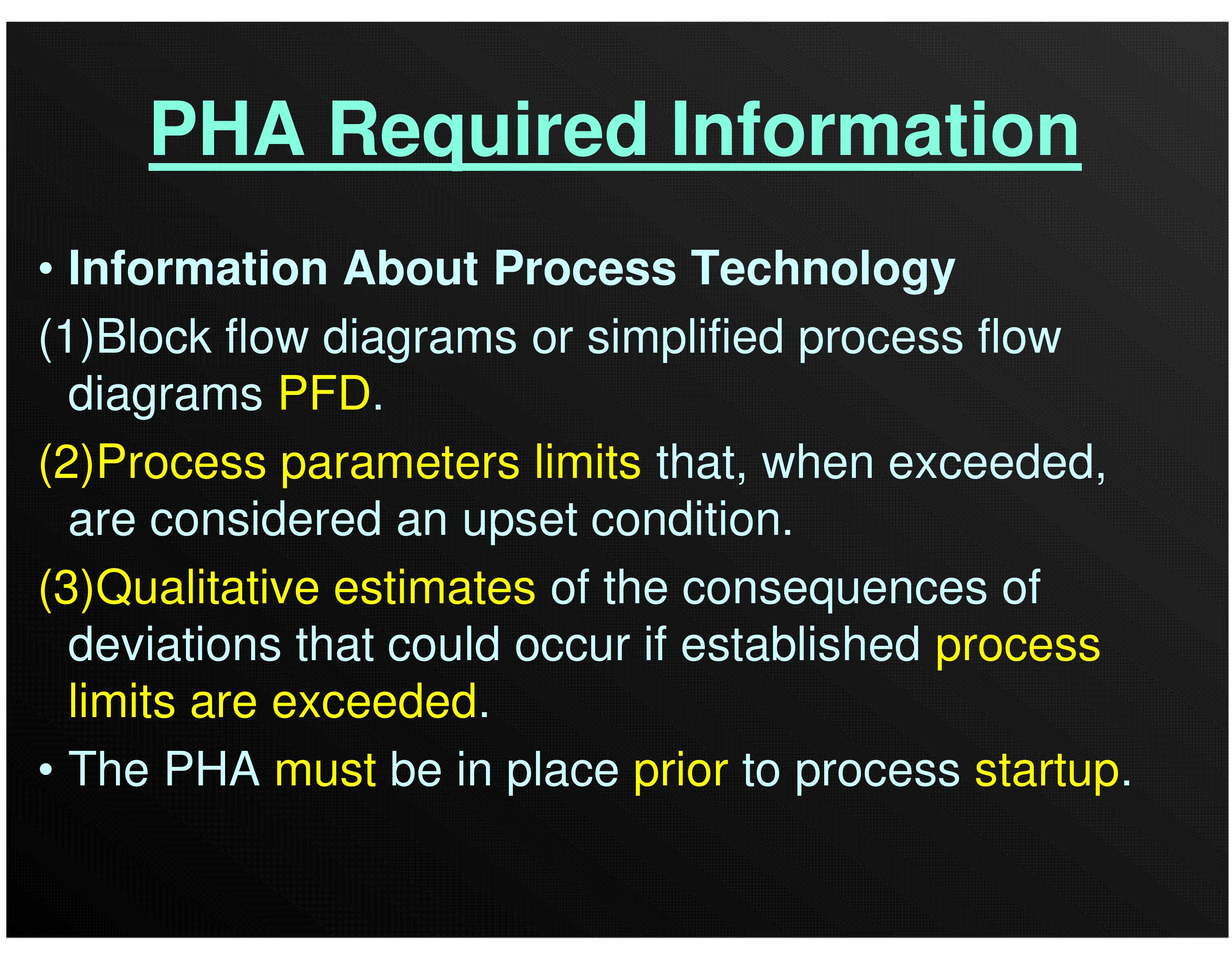 Figure 1 - Introduction to Process Hazards Analysis PHA