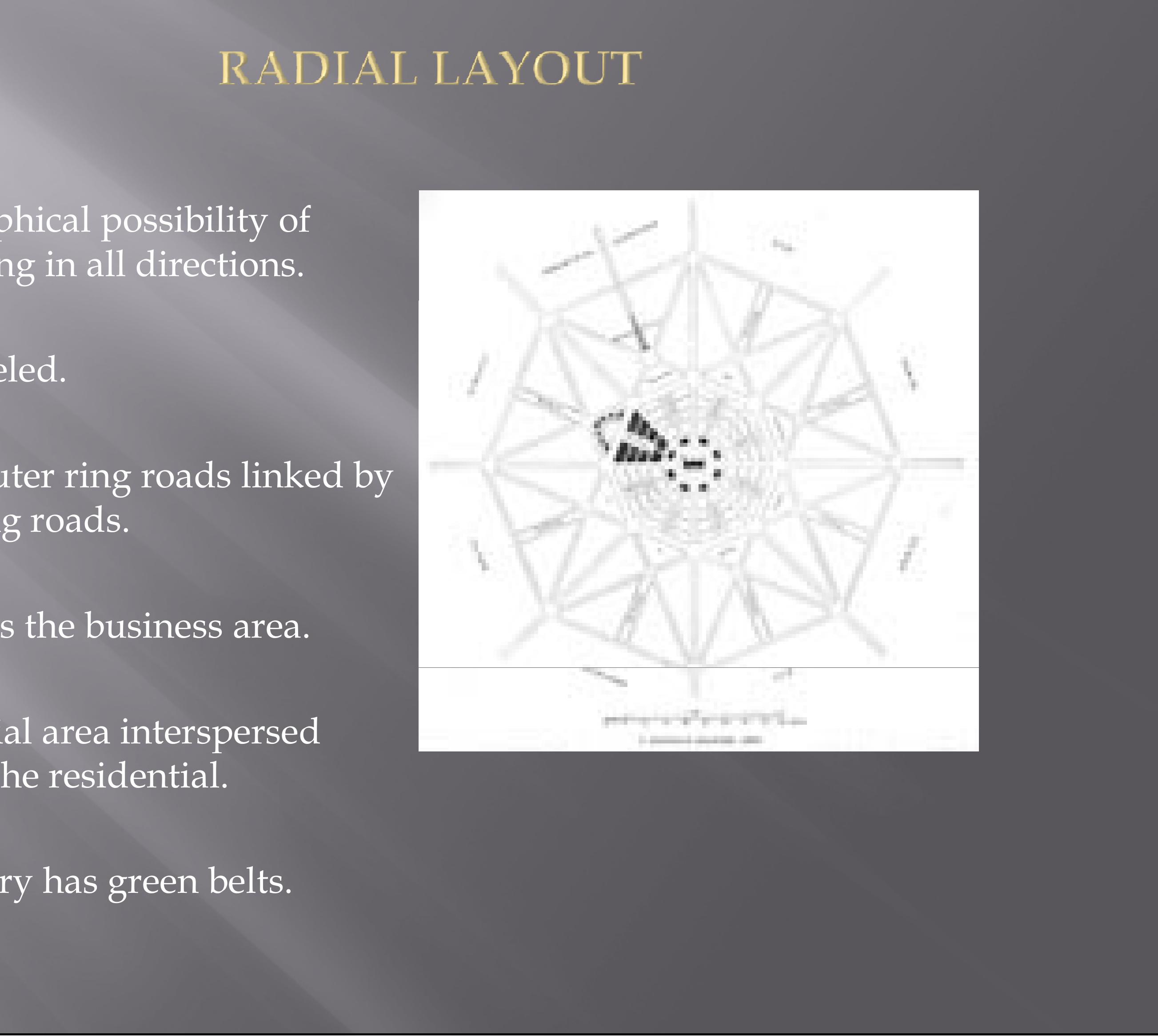 Figure 14 - Linear Radial and Grid Iron Layout Patterns
