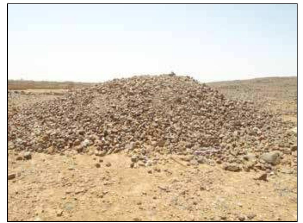 Plate 9. Tumutlus at site SP29 (photo: Nassr 2016). constructed of stone and large red bricks. From the wall’s thickness and its extent (Plate 10), this site seems to be an important settlement set on the top of hills, which tise to 486m above sea level. The elevated location indicates that it was an important place for Nile security control, perhaps a trading post, inspection point or for warfare. The indications of Early Islamic occupation of the site also observed might suggest that it was also used by the Abdallab.