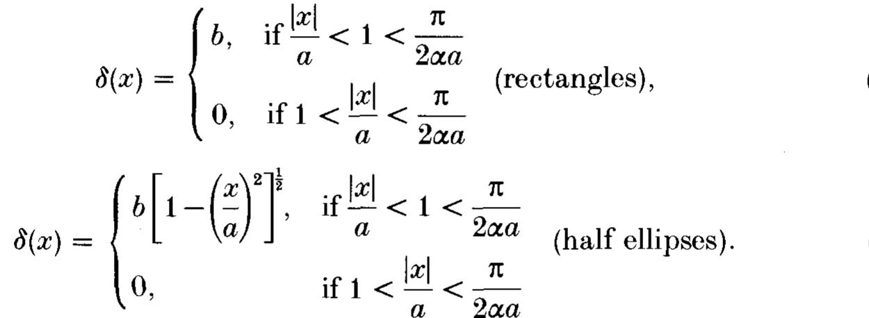 As two examples, we take a series of rectangular and