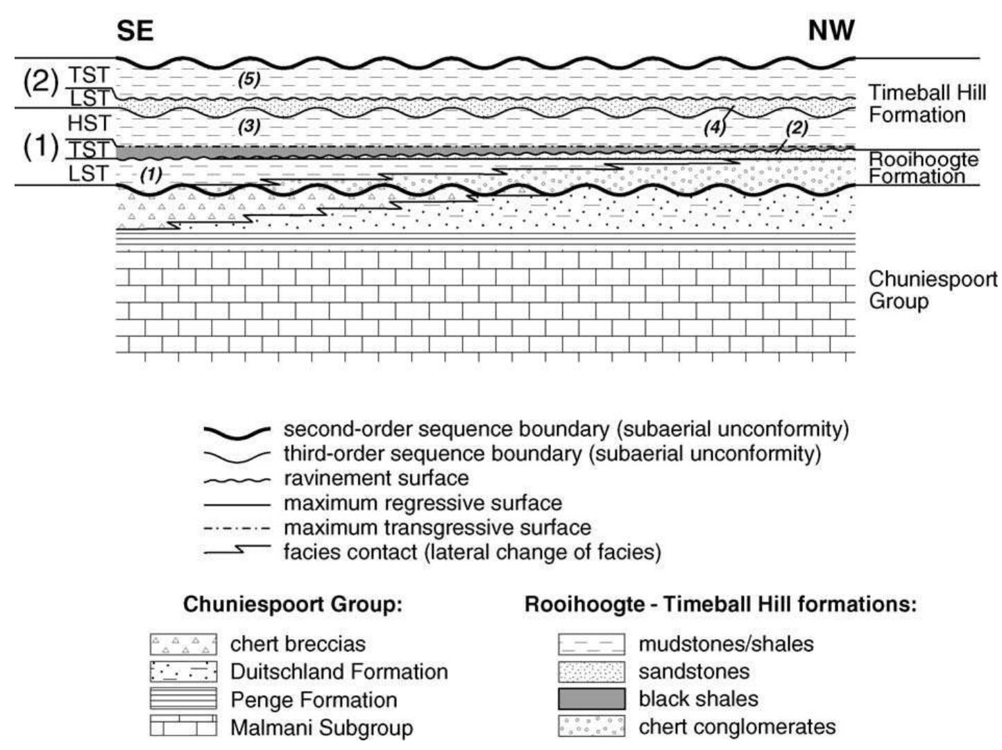 Sequence stratigraphic interpretation (not to scale) of the