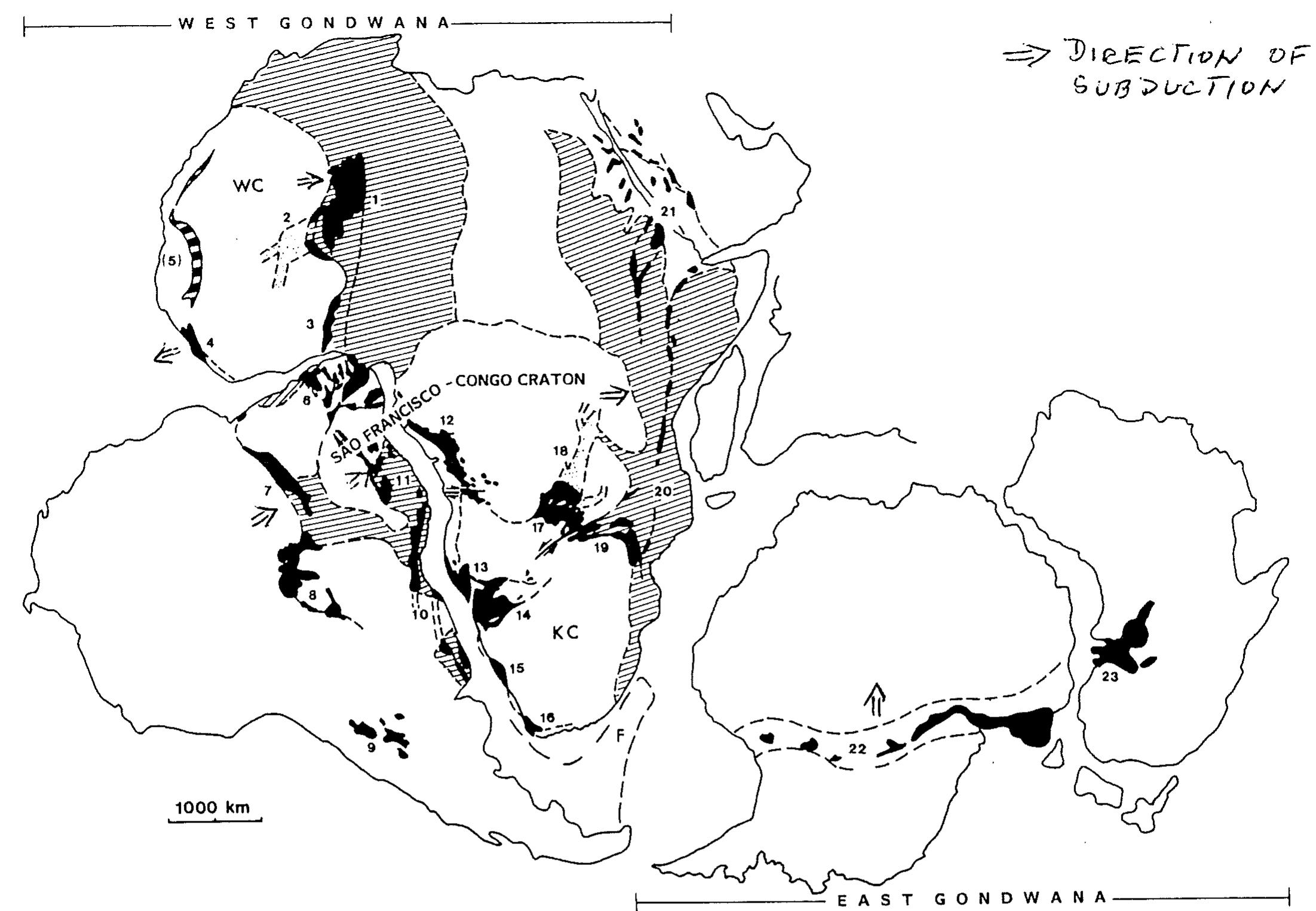 Geological map of the west congolian belt (modified after