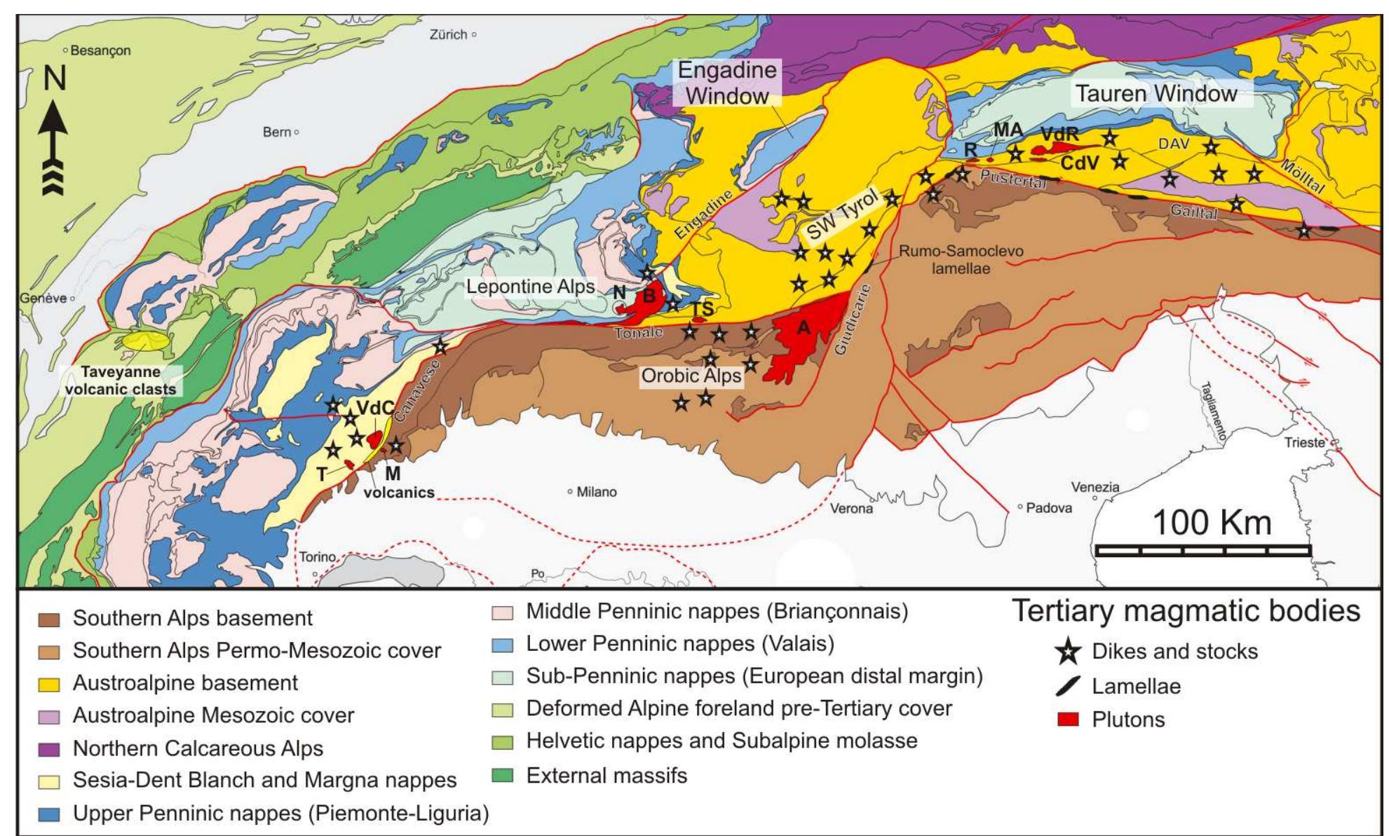 Tectonic map of the alps tectonic map of the alps (modified
