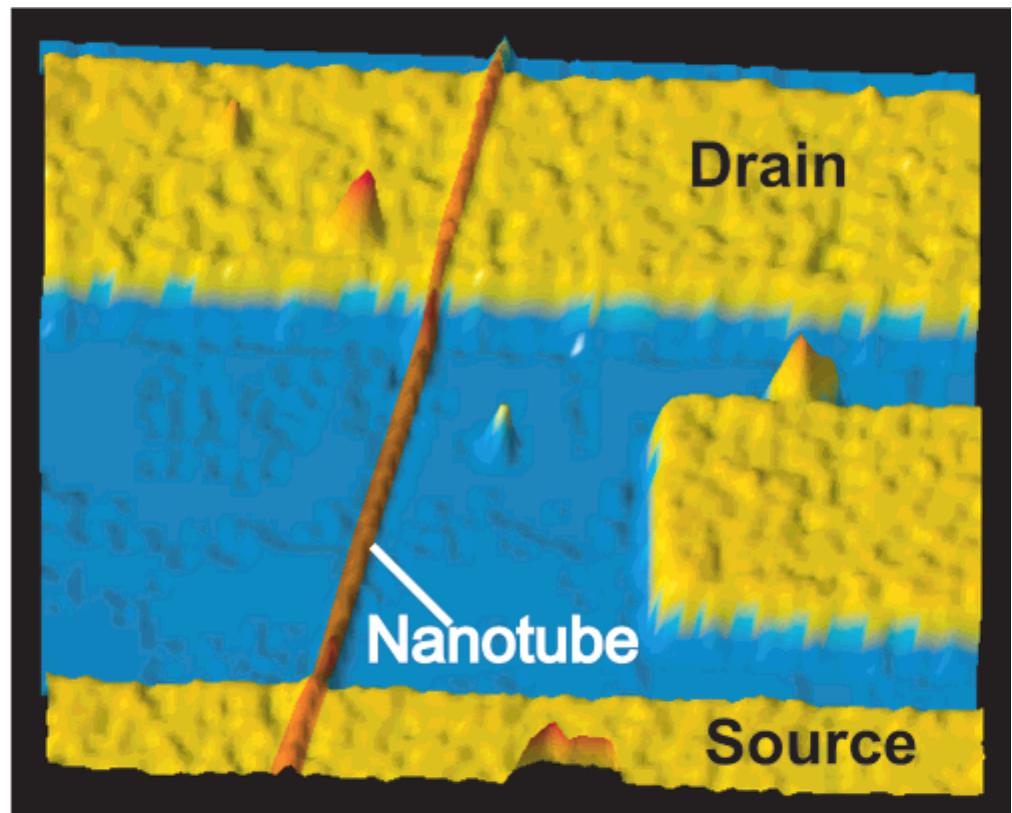 Atomic force microscope (afm) image of a back-gated carbon
