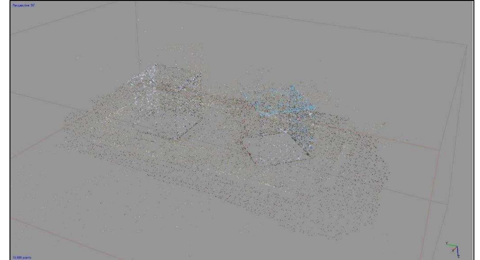 Figure 3-2. Align Photos process with Key Point Limit: 40,000 (default) setting. Total number of created sparse points was 18,489. (Image: Y amafune)  difference was noted in the development of the created sparse points. 