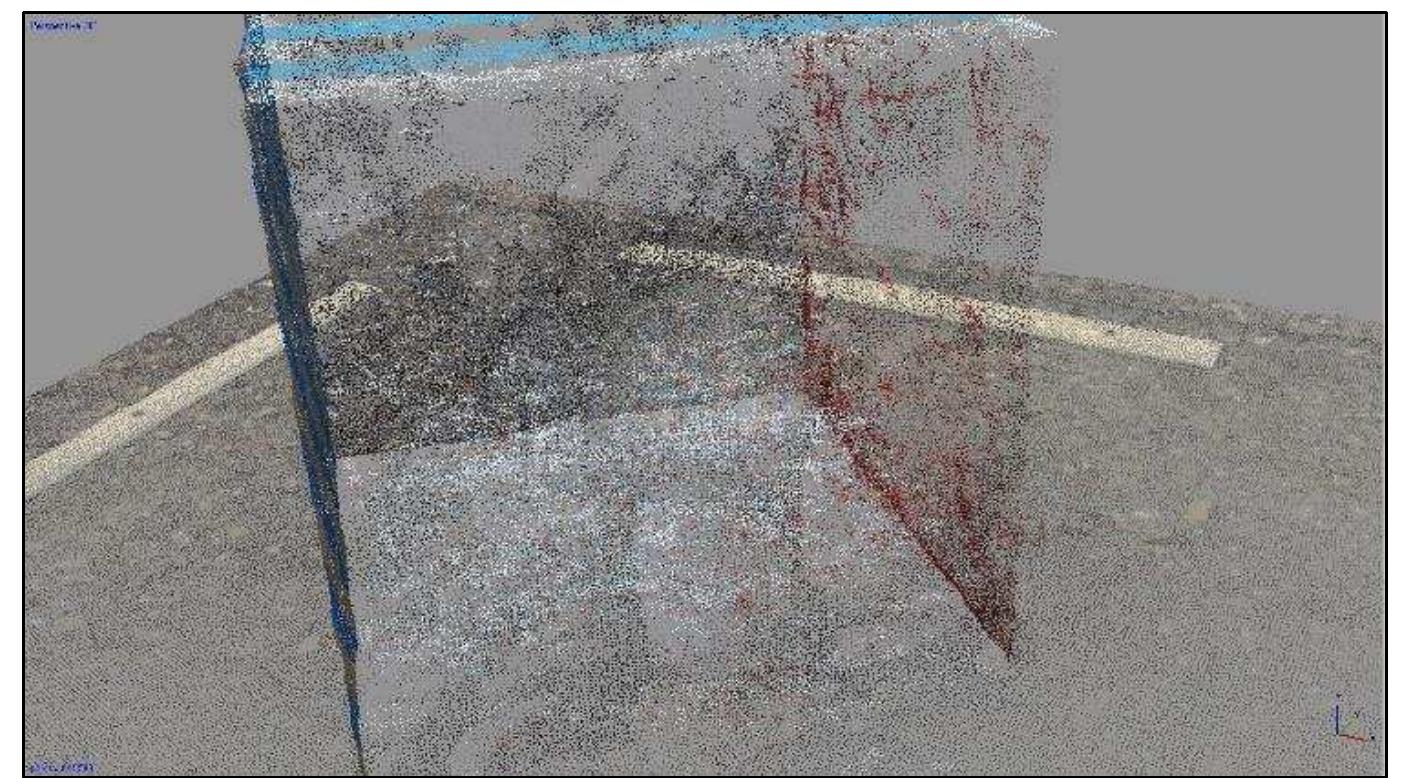 Figure 3-9. Accuracy: Lowest setting on Build Dense Cloud process. Total number of the points is 644,590. (Image: Y amafune)  Another sub-setting is Depth Filtering. This filter has four selectable options: 