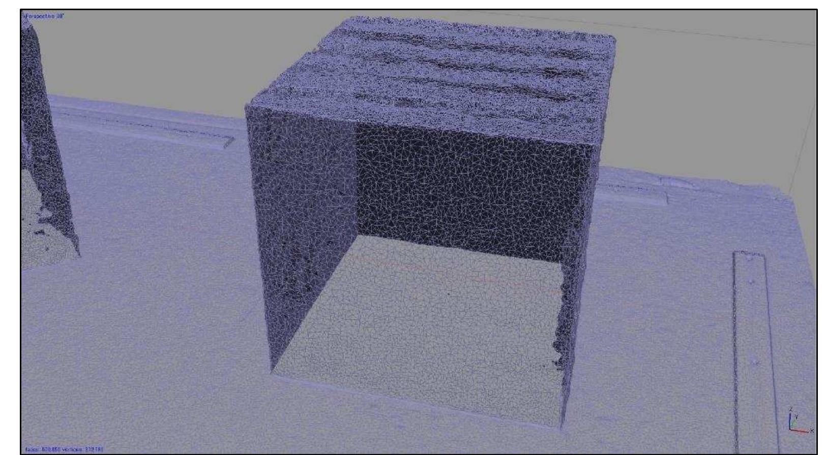 Figure 3-17. Build Mesh process with Surface Count: Medium setting. Total face count is 620,856. (Image: Y amafune) 