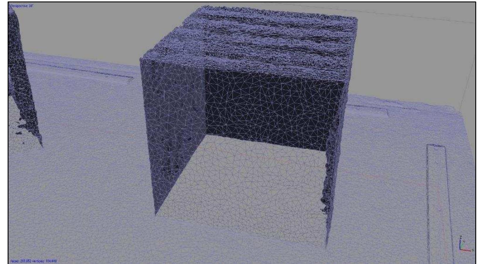 Figure 3-18. Build Mesh process with Surface Count: Low setting. Total face count is 206,952. (Image: Y amafune) 