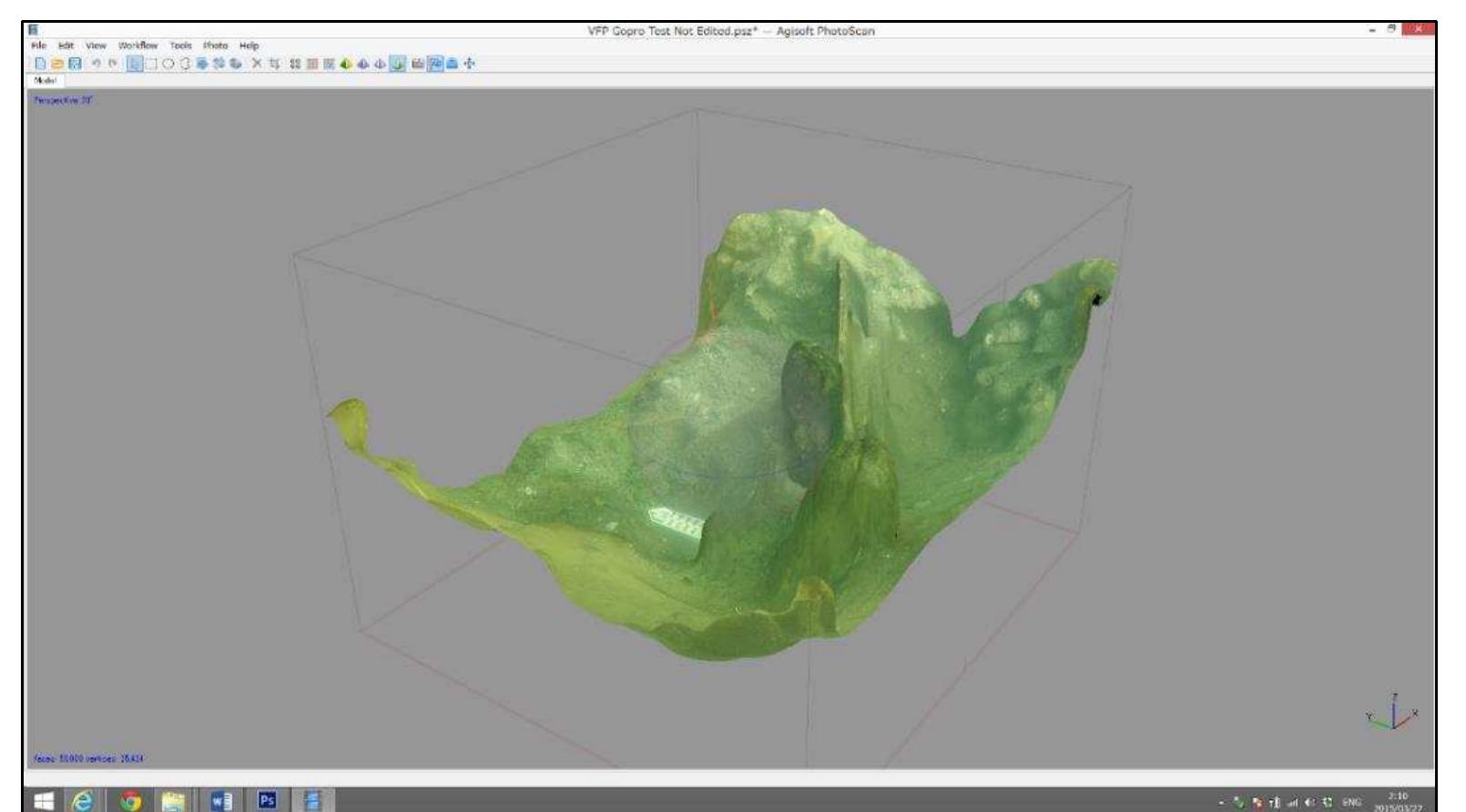 Figure 3-46. Photogrammetric model based on video footage with color and distortion corrections applied in Photoshop. (Image: Y amafune) 