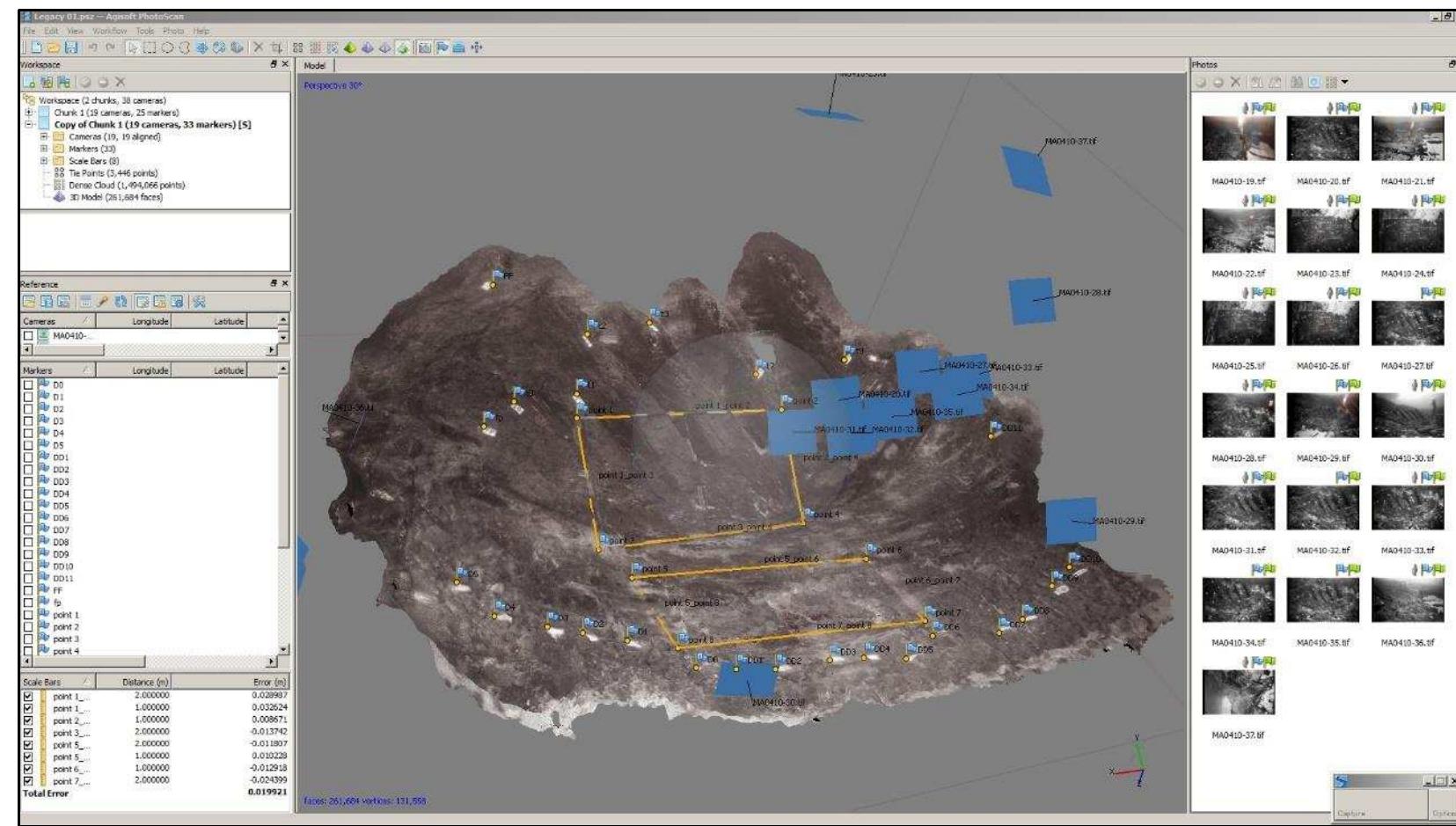 Figure 6-1. Legacy Photogrammetry of the Batavia shipwreck. The photogrammetric model was reconstructed based on 19 selected site photos. (Image: Y amafune)  Photogrammetry to revisit and extract more data from previous studies. 
