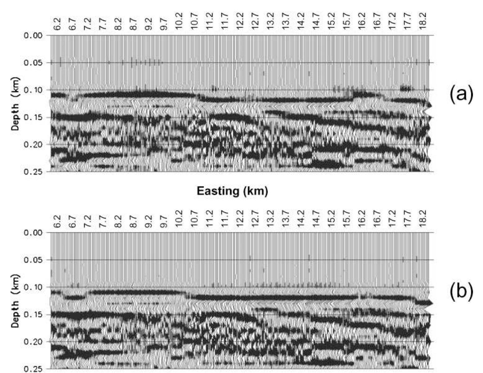 Prestack depth-migrated images of a line from the 1992