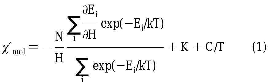 Proxamately Figure 6 - Magnetic susceptibility and EPR spectra of