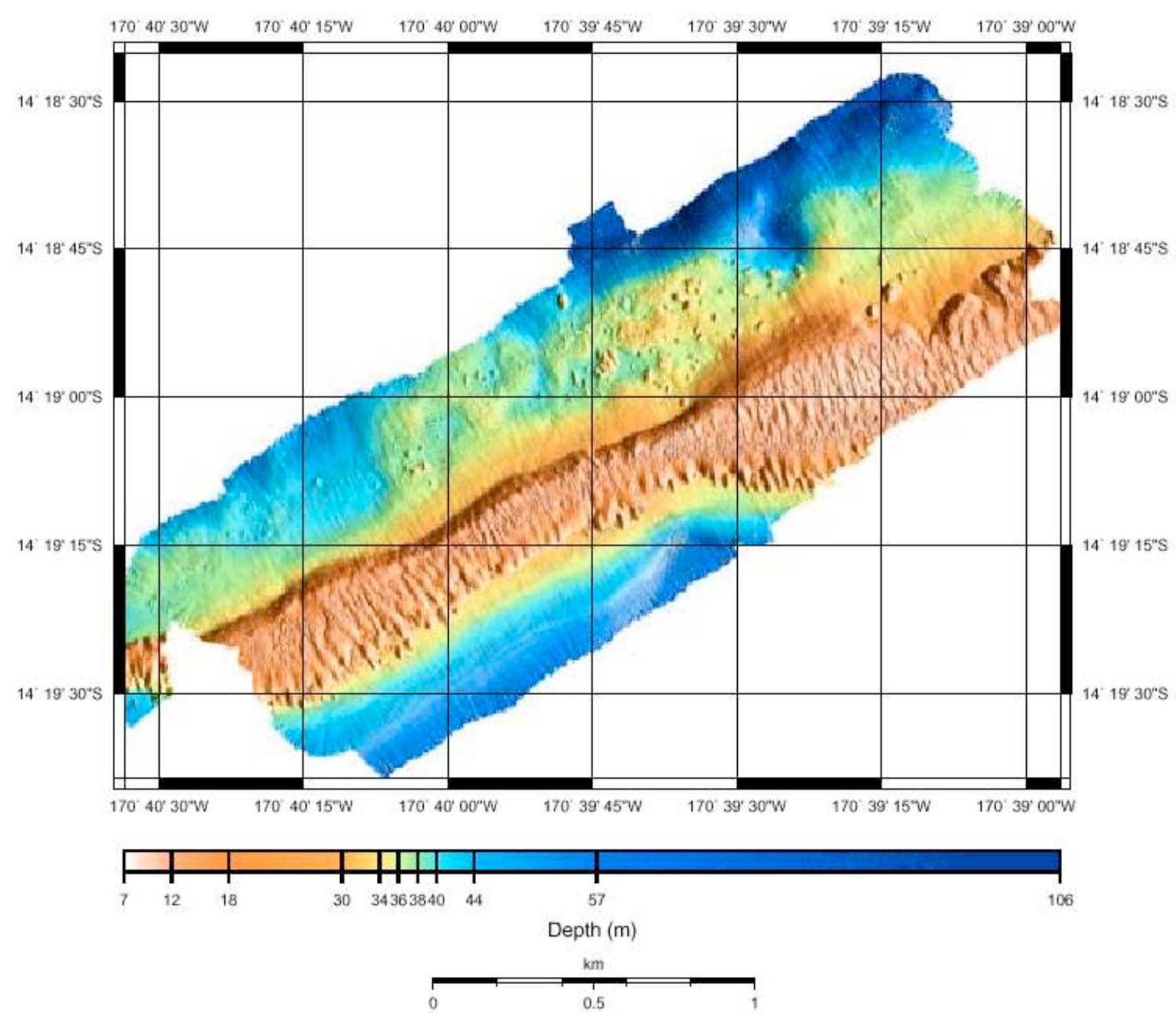 12. histogram equalized, shaded relief bathymetric map of