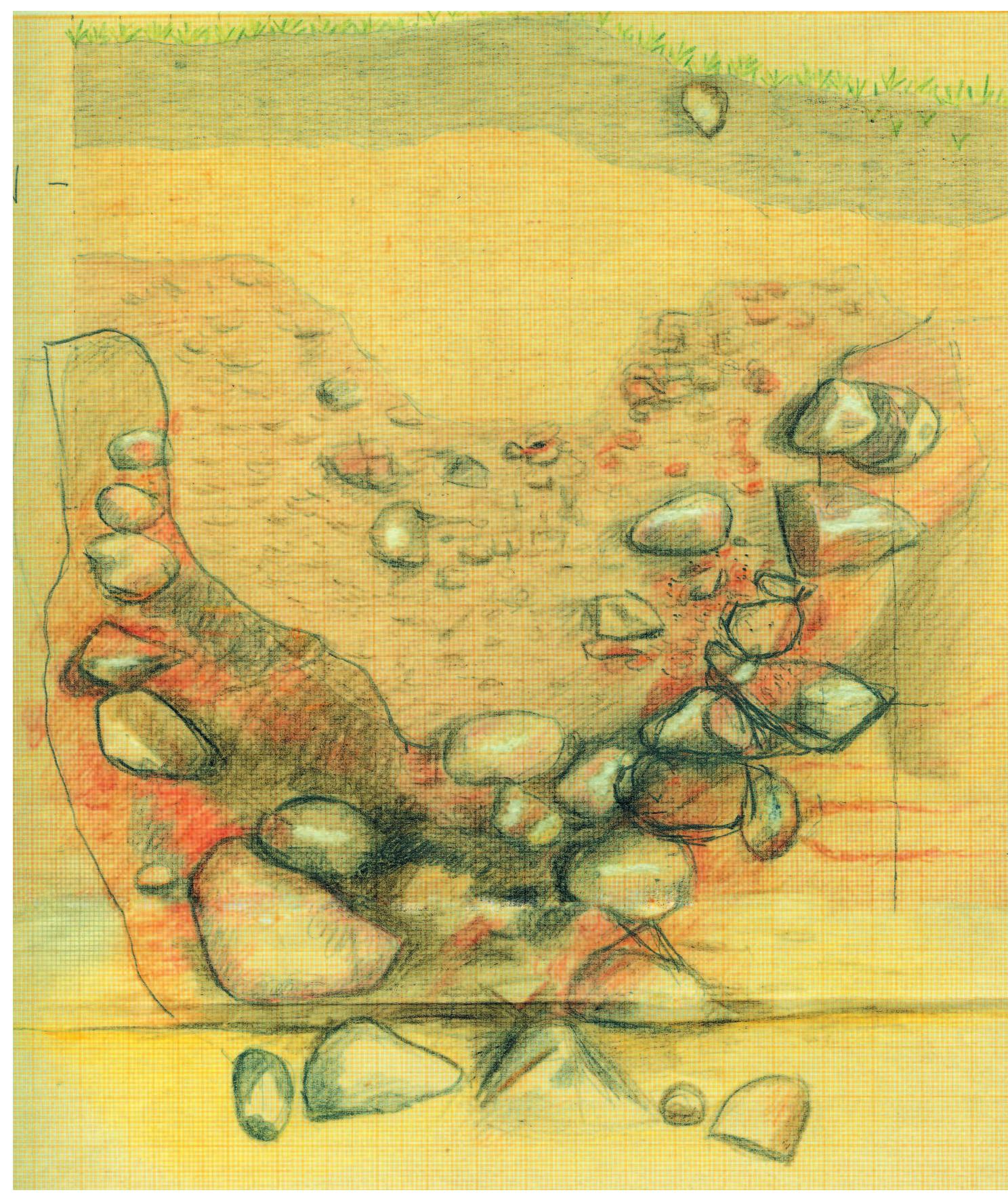 Rysunek pieca z pierwszych wiekow n.e. Dokumentacja badan wykopaliskowych przeprowadzonych w 1974 rokt  w Zukowie 5 RE SC, AE et) CE (See ET Ae aS CD 9). AL Ye SR entree See ee Seno Cee Eo he Meee Papcpregread Doge tecead Bitroetiacee iets | pemerias ae 