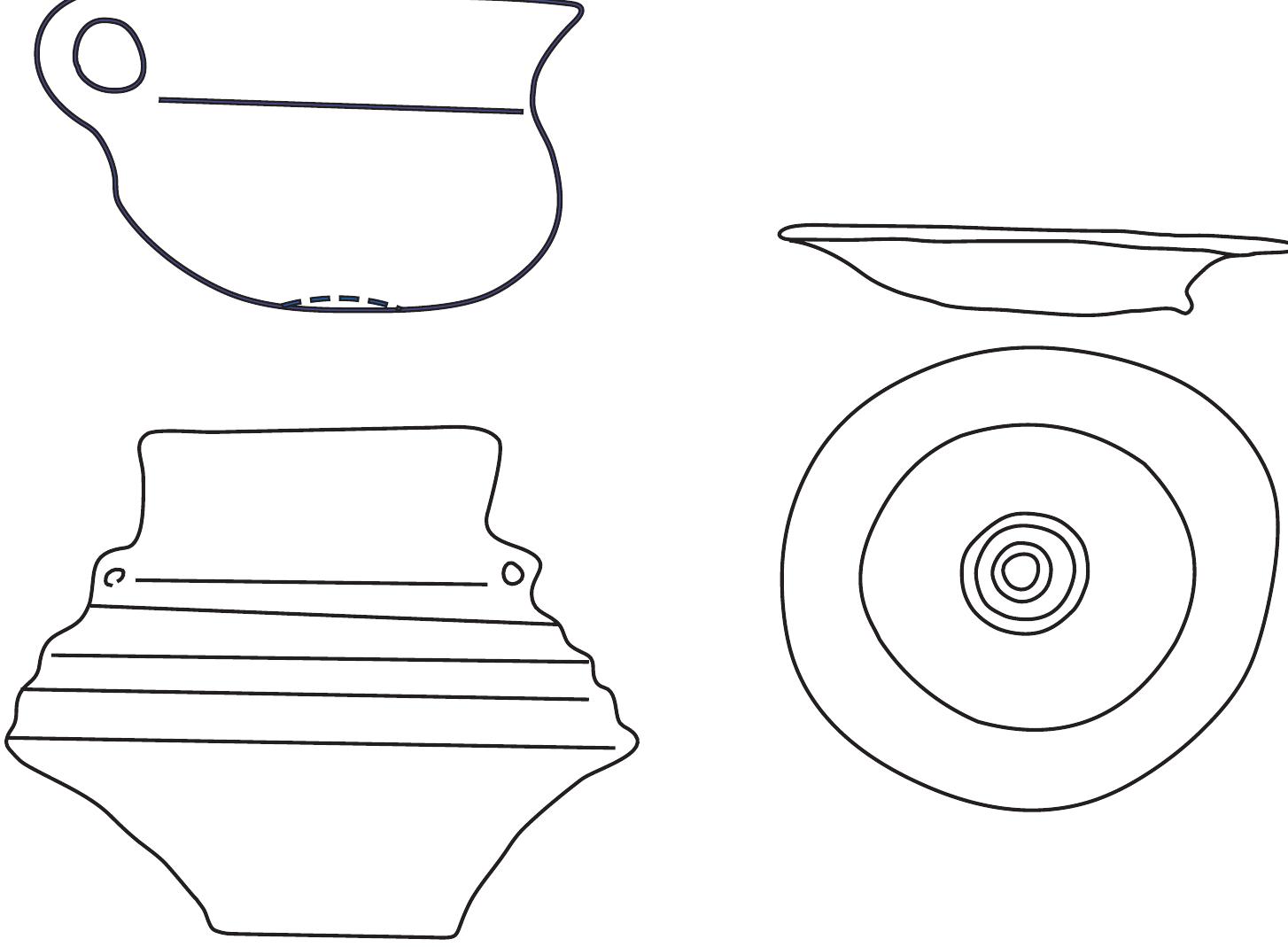 Naczynia z cmentarzyska popielnicowego ludnosci kultury tuzyckiej, Suchan 