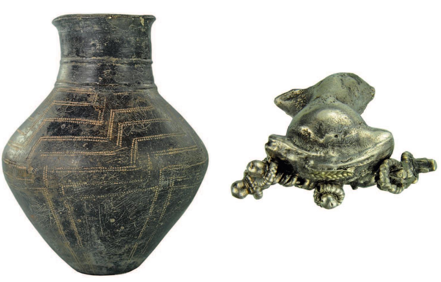 Pottery vessel, Roman Period, Stargard  Silver fibula, Roman Period, Suchan 