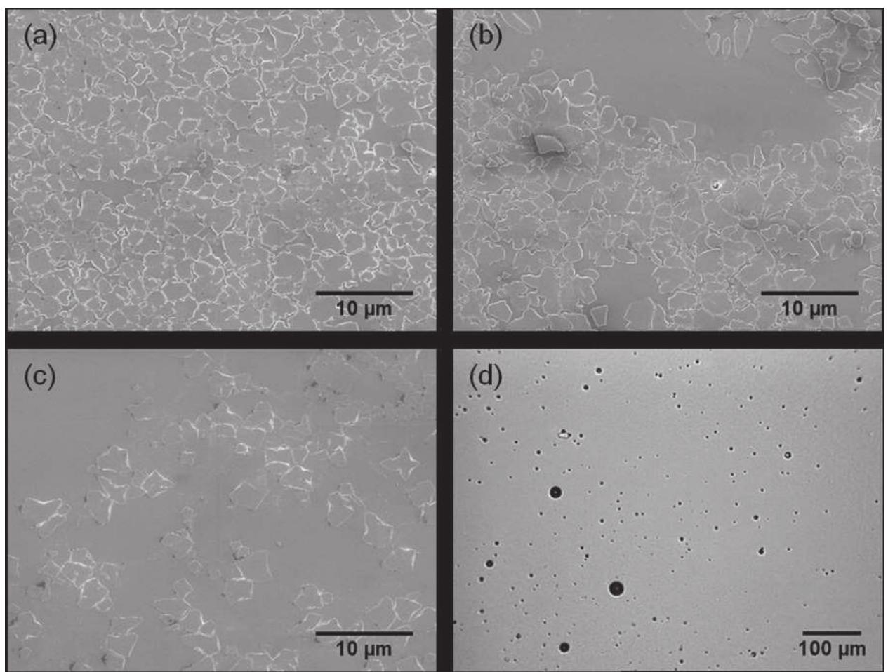 Sem images of polished and etched cross sections of las