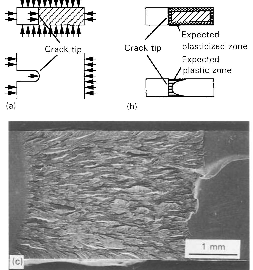 Schematic illustration of the plastic zone expected if kero-