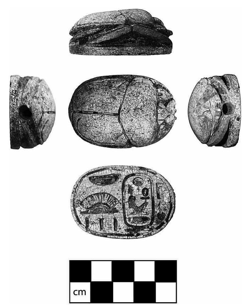 FIG. 23. Large Egyptian scarab (JCHP 223) of Amenhotep III recovered from phase RG-4a (level IVB) destruction. 