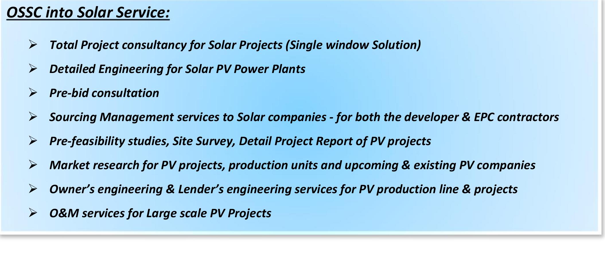 We operate from West Bengal, India & provide services related to solar PV through the world. Some of our key achievements are: 