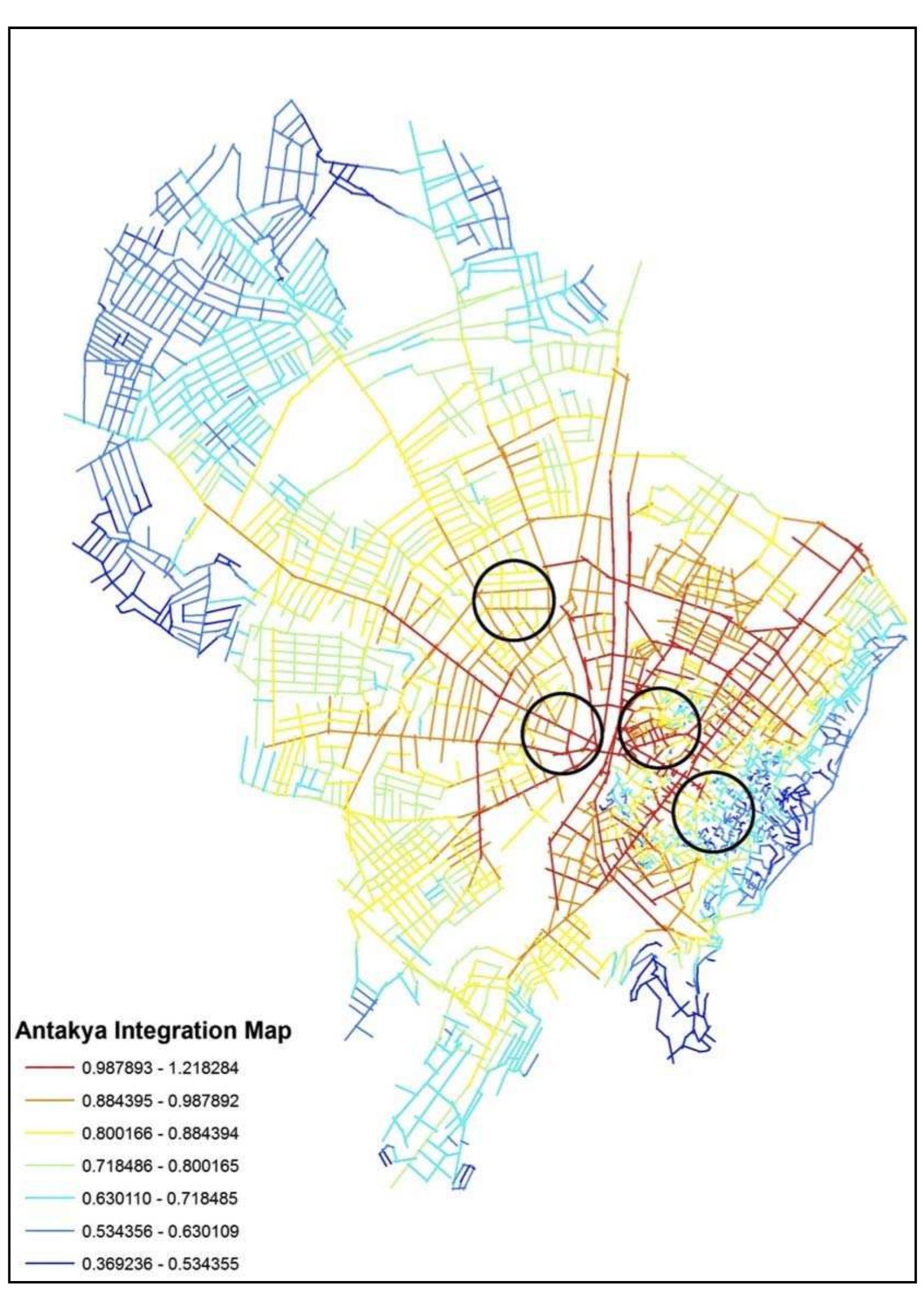 Integration map of the city of antakya firstly, the axial