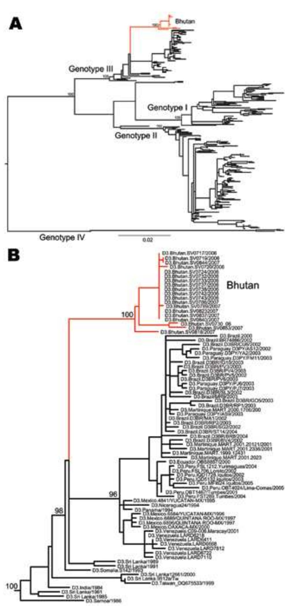 (PDF) Diversity and origin of dengue virus serotypes 1, 2, and 3, Bhutan