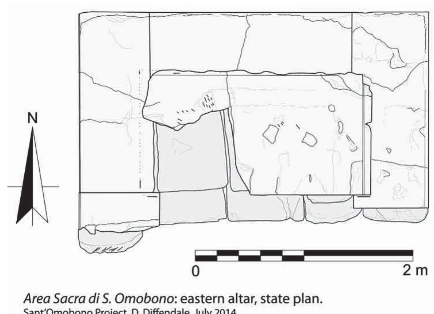 Fig. 4. State plan of eastern winged altar at S. Omobono (Author). 