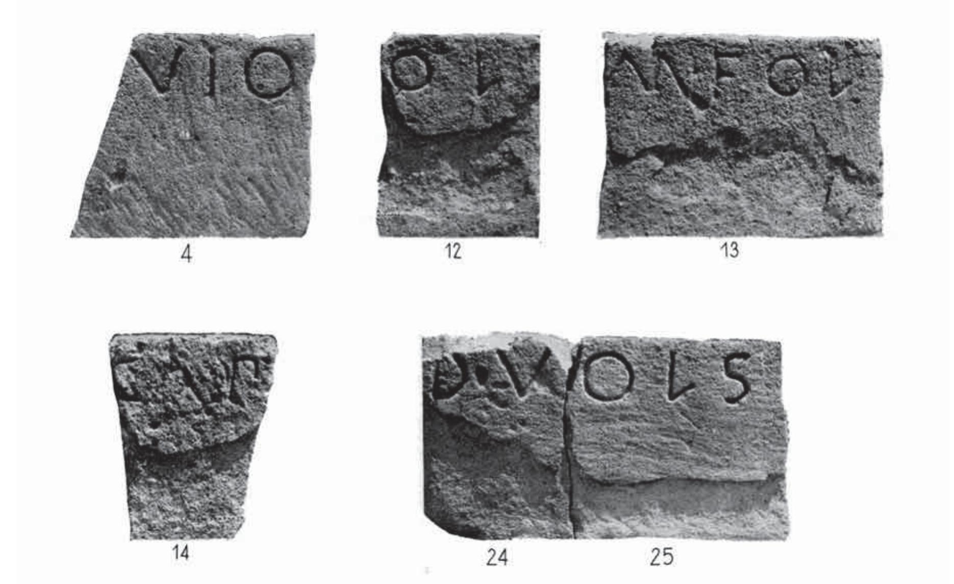 Fig. 22. Blocks from Folvios inscriptions (Author, after loppolo 1966, p. 83, fig. 22).  The Folvios inscriptions 